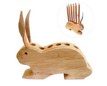 Load image into Gallery viewer, Drei Blatter Wooden Pencil Holder -Bunny

