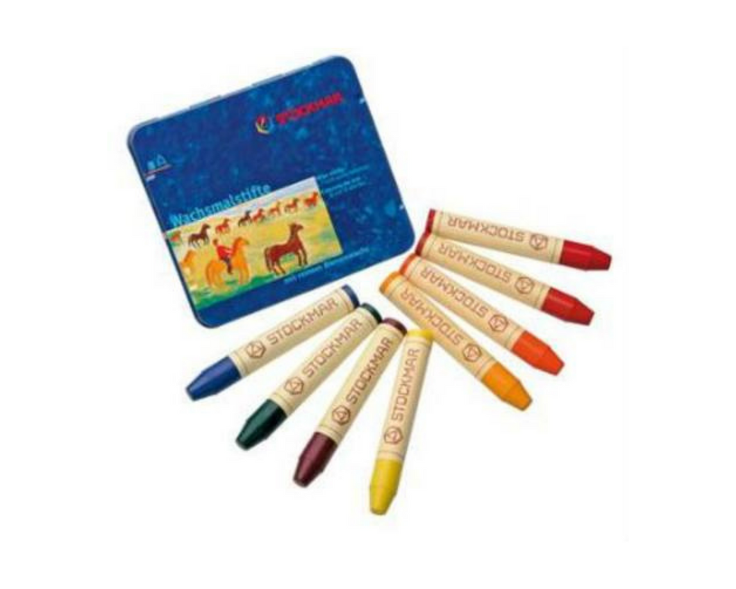 Stockmar Wax Crayons, Pure Beeswax - Waldorf mix (8 sticks)