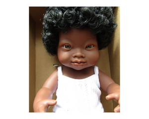 Miniland doll - African girl, down syndrome 38cm