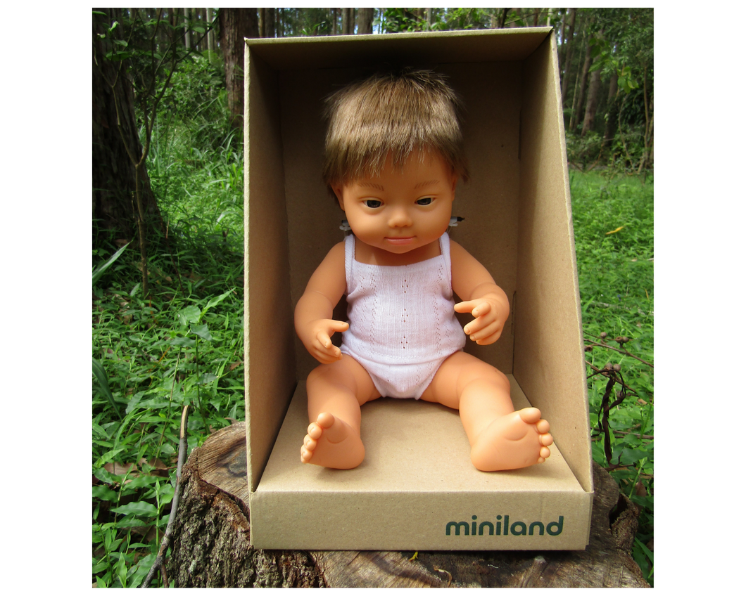 Miniland doll - Caucasion Boy, down syndrome 38cm