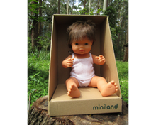 Load image into Gallery viewer, Miniland doll - Caucasian boy, brunette 38cm
