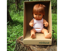 Load image into Gallery viewer, Miniland doll - Caucasion Boy, red head 38cm
