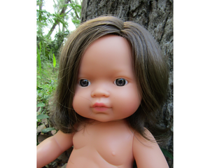Miniland doll - Brunette Girl, undressed 38cm