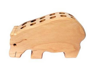 Drei Blatter Wooden Pencil Holder -Hippo