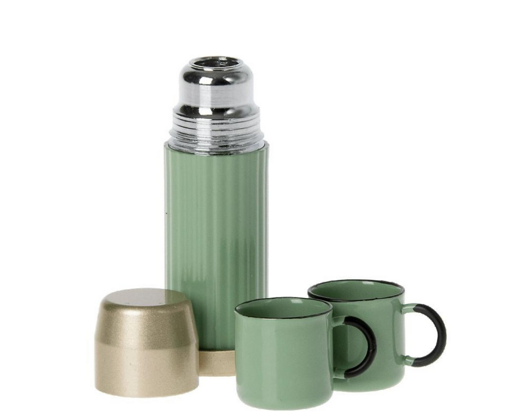 Maileg Miniature Thermos and Cups -Mint