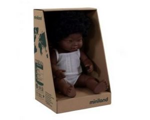 Miniland doll - African girl, down syndrome 38cm
